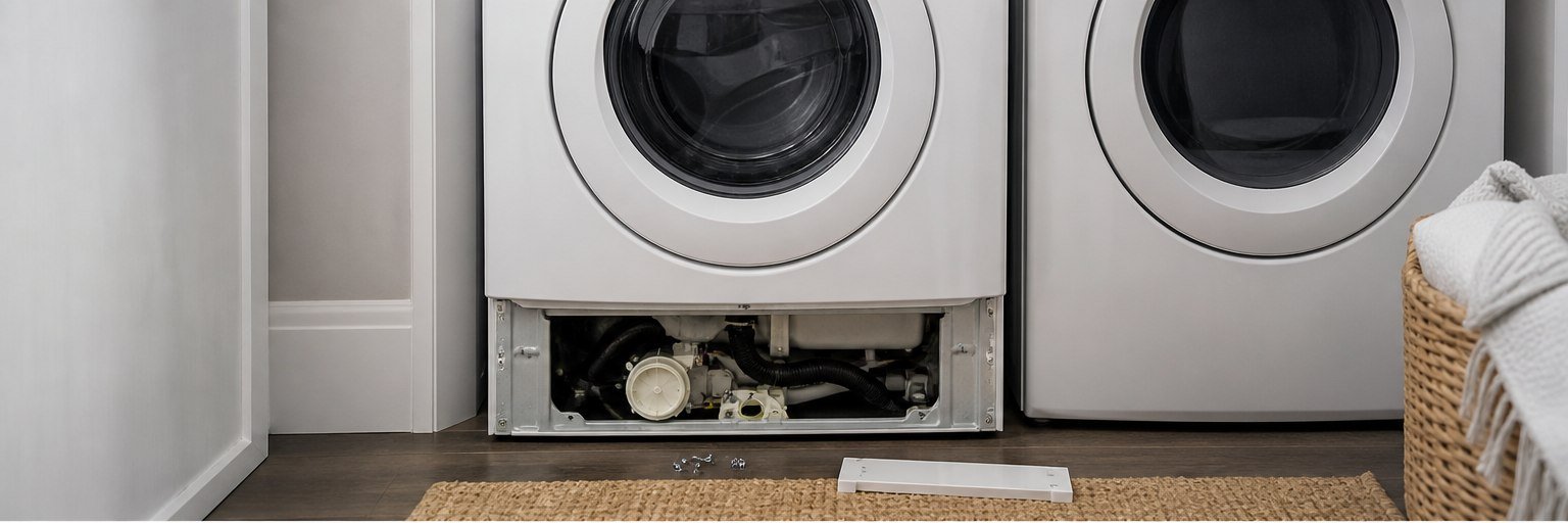 Laundry appliance opened for internal diagnostics before STN Property Services repair