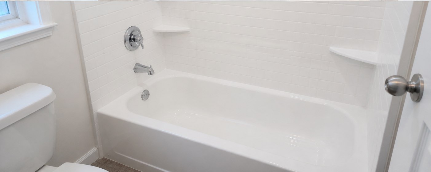 Clean restored bathtub and tiled surround after STN Property Services restoration