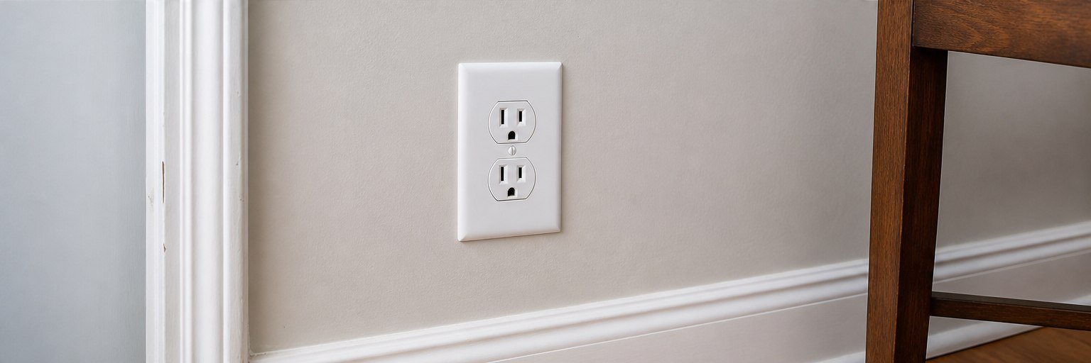 New outlet installed and tested with a voltage tester after STN Property Services electrical repair