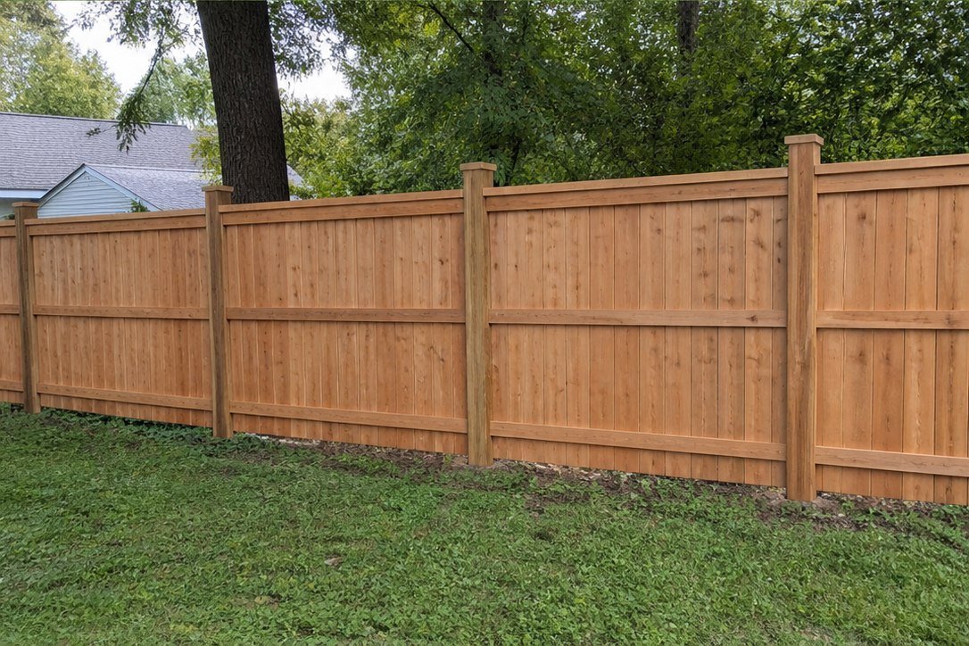 New cedar privacy fence installed after STN Property Services replacement