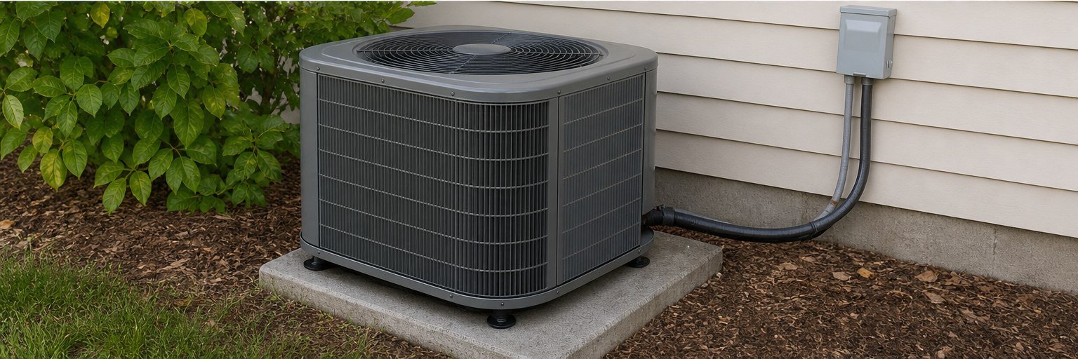 New outdoor HVAC condenser unit installed after STN Property Services replacement
